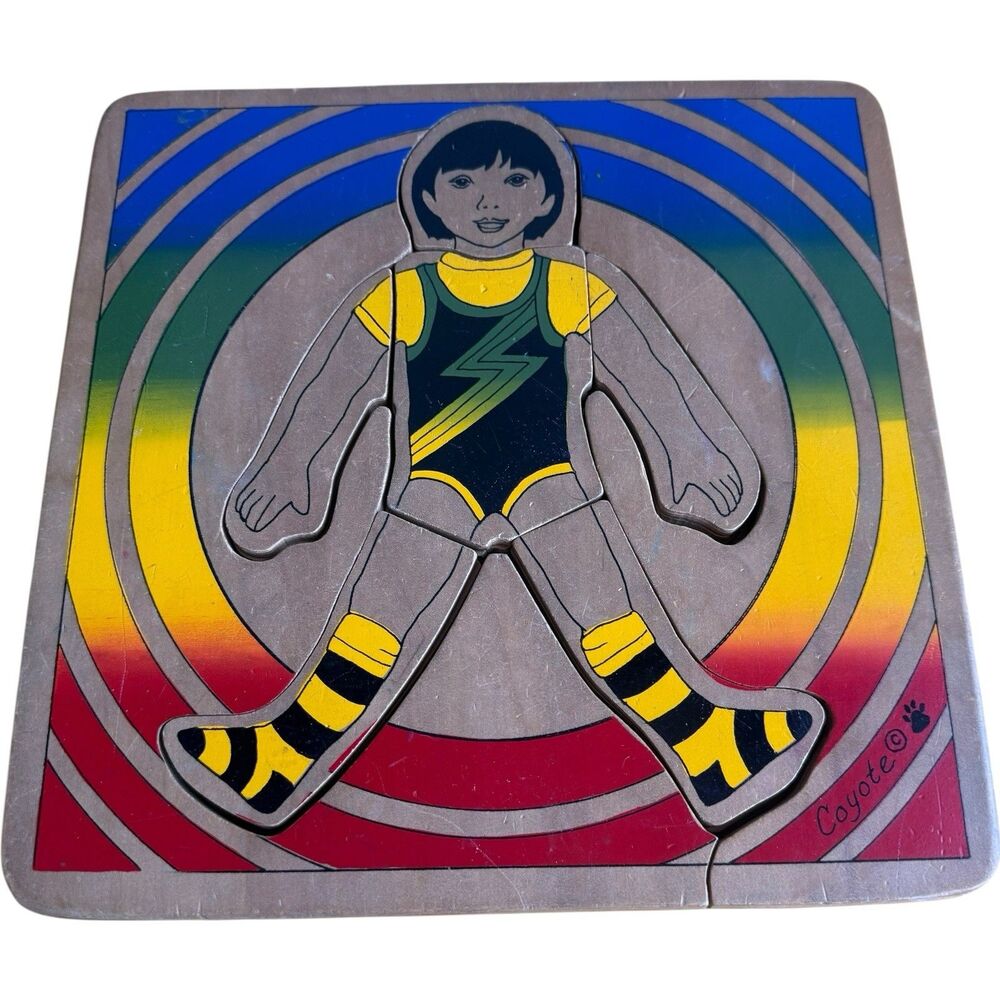 Vintage Coyote Collections Multi Layer Wood Educational Body Anatomy Puzzle